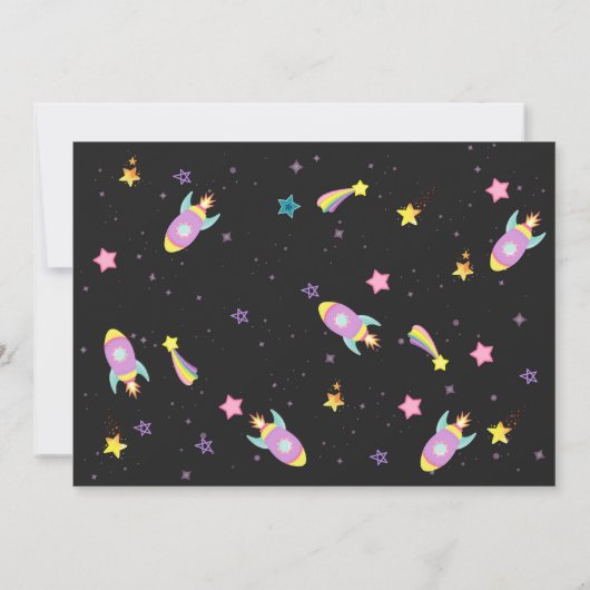 Space Dinosaurier Galaxy Danke Karte (Rückseite)