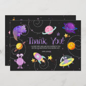 Space Dinosaurier Galaxy Danke Karte (Vorne/Hinten)
