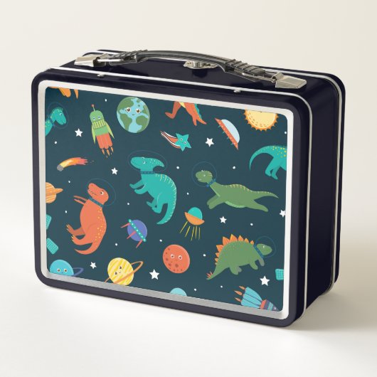 Space Dinosaurier Metall Brotdose (Rückseite)