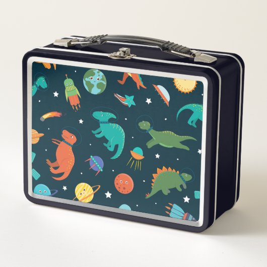 Space Dinosaurier Metall Brotdose (Vorderseite)