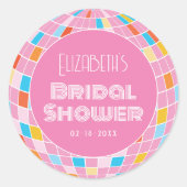 Space Disco Pink Brautparty Party Runder Aufkleber (Vorderseite)
