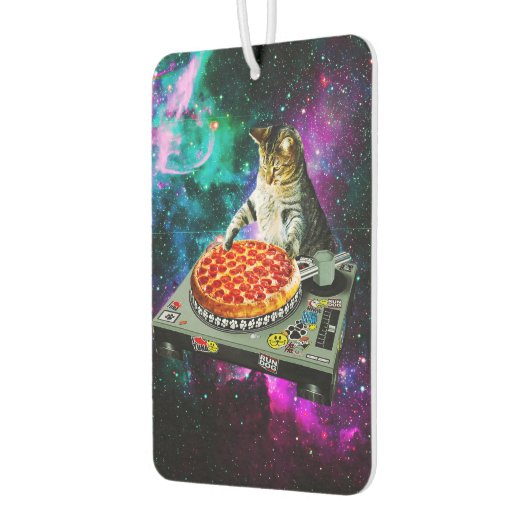 Space dj cat pizza autolufterfrischer (Links)