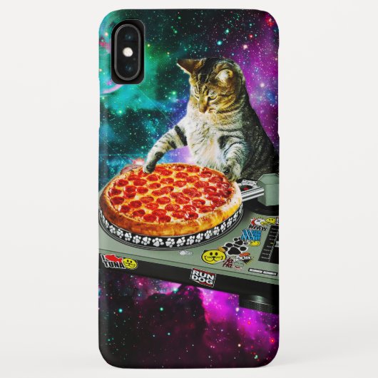 Space dj cat pizza Case-Mate iPhone hülle (Rückseite)