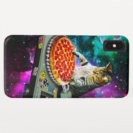 Space dj cat pizza Case-Mate iPhone hülle (Rückseite (Horizontal))