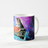 Space dj cat Pizza Kaffeetasse (VorderseiteRechts)