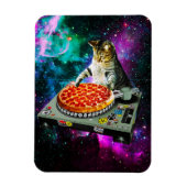 Space dj cat pizza magnet (Vertikal)