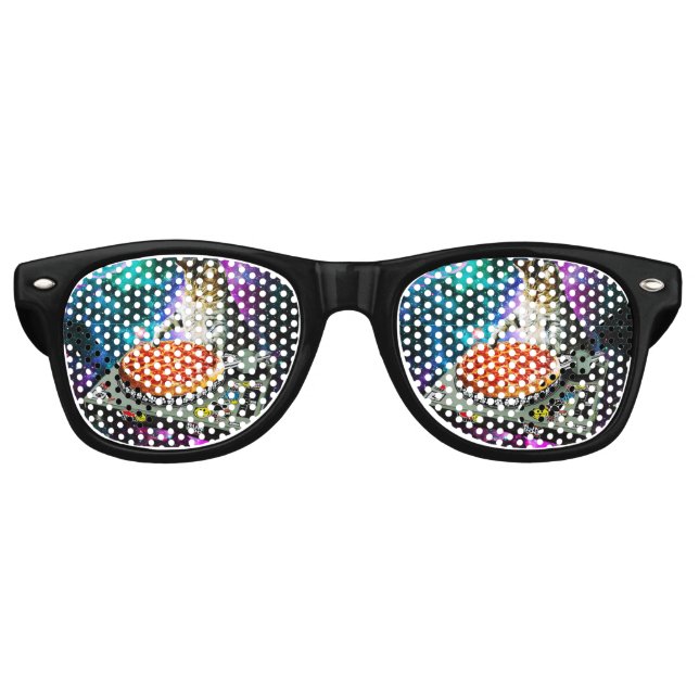 Space dj cat pizza partybrille (Vorderseite)
