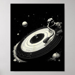 Space-DJs für Männer Solar System Vinyl-Schallplat Poster