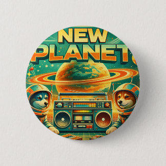 SPACE DOGS RADIO - NEUER PLANET LOGO26 BUTTON