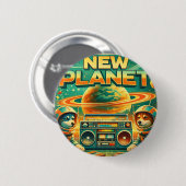 SPACE DOGS RADIO -  NEW PLANET LOGO26 BUTTON (Vorne & Hinten)