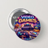 SPACE DOGS RADIO -  VIDEO GAMES LOGO26 BUTTON (Vorne & Hinten)