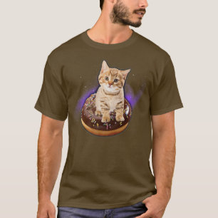 Space Donut Cat Flying Kitty Galay T-Shirt