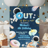 Space donuts Boy Birthday Invitation Einladung