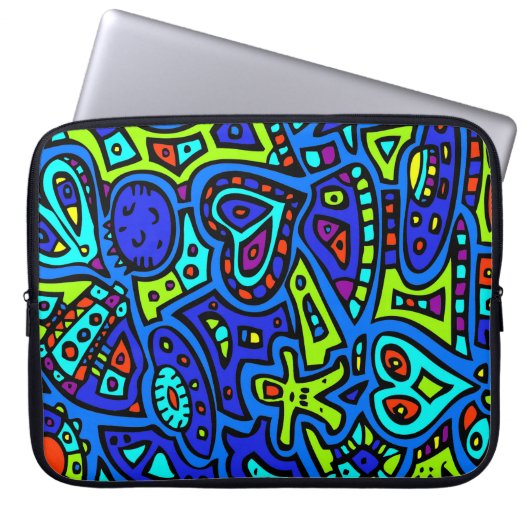 Space Doodle #1 Laptopschutzhülle (Vorderseite)