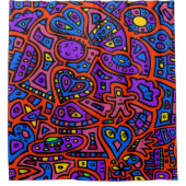 Space Doodle #3 Duschvorhang (Vorderseite)