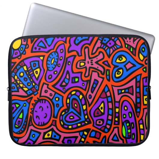 Space Doodle #3 Laptopschutzhülle (Vorderseite)