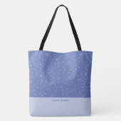 Space Doodle Lavendelblau personalisierter Name Tasche (Rückseite)