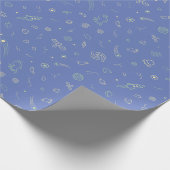 Space Doodle Lavendelblaue Geschenkpapier (Ecke)