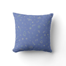 Space Doodle Muster Lavendel Blau Wurf Kissen