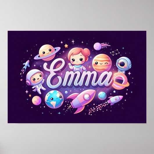 Space Dreams Emma Wall Art Poster (Vorne)