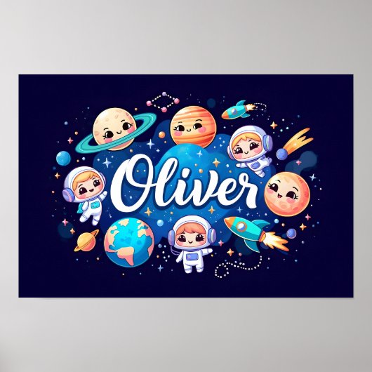 Space Dreams Oliver Wall Art Poster (Vorne)