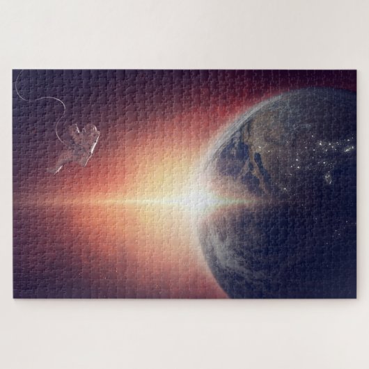 Space Earth & Astronaut Puzzle (Horizontal)