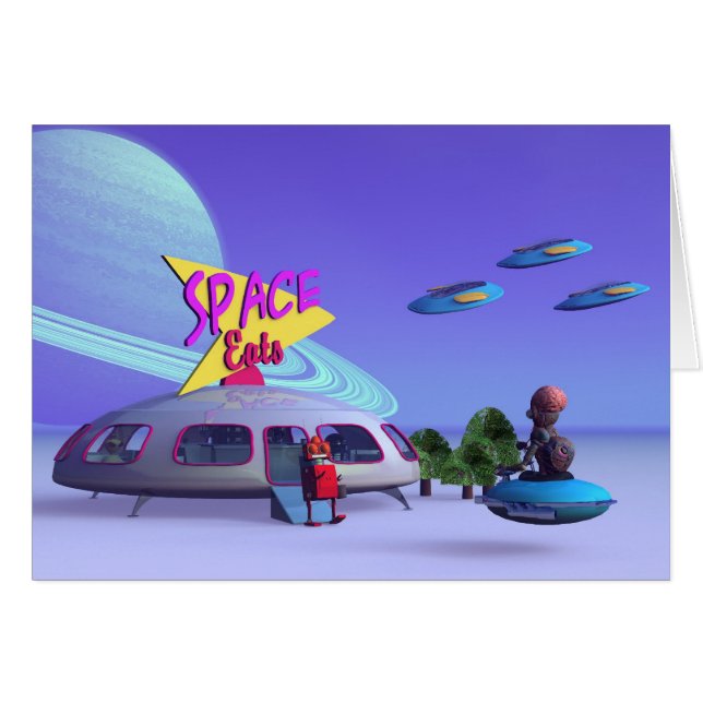 Space Eats Cafe Card (Vorderseite (Horizontal))