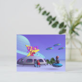 Space Eats Café Postcard Postkarte (Stehend Vorderseite)