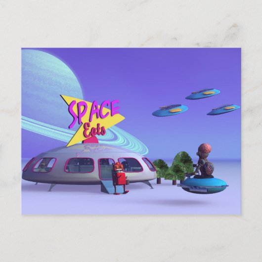 Space Eats Café Postcard Postkarte (Vorderseite)