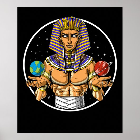 Space Egyptian Pharaoh Poster (Vorne)
