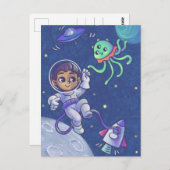 Space Encounter Postkarte (Vorne/Hinten)