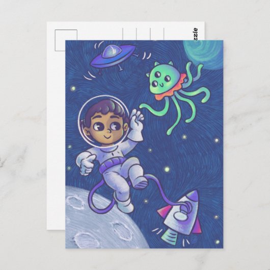 Space Encounter Postkarte (Vorne/Hinten)