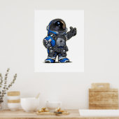Space Engineers Cartoon Poster - Blau (Küche)