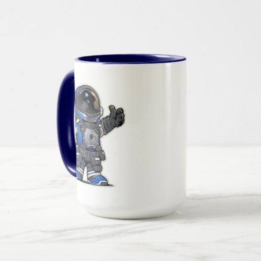 Space Engineers Cartoon Tasse - Blau (Vorderseite Links)