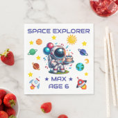 Space Explorer Astronaut Birthday Napkins Custom Serviette (Beispiel)