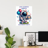 Space Explorer Astronaut Birthday Poster Custom (Heimbüro)
