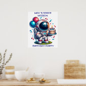 Space Explorer Astronaut Birthday Poster Custom (Küche)