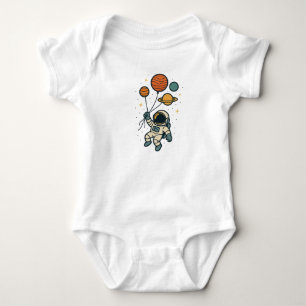 Space Explorer - Astronaut mit Planeten-Balloons Baby Strampler