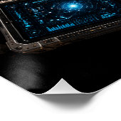 Space Explorer Cat 3D Pop-Up Poster glänzend (Ecke)