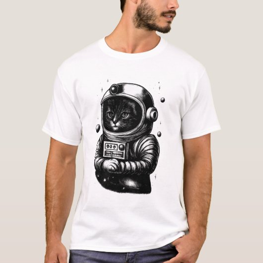 Space Explorer Cat with Helmet T-Shirt (Vorderseite)