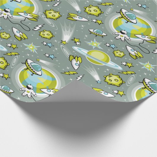Space Explorer Geburtstag Geschenkpapier (Ecke)