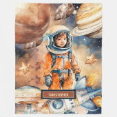 Space Explorer Individuelle Name Blanket für Littl Fleecedecke (Vorderseite)