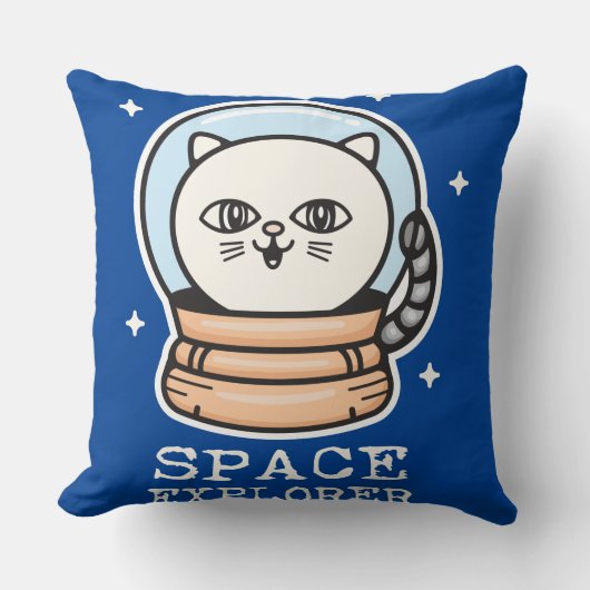 Space Explorer-Katze Kissen (Vorderseite)