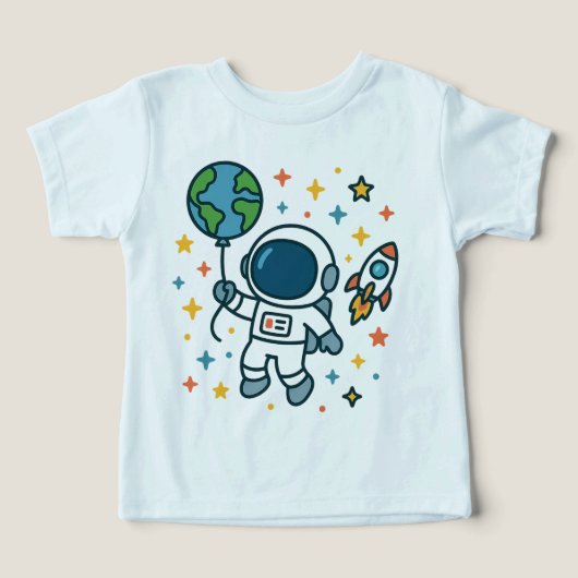 Space Explorer Kid - Astronaut mit Earth Balloon (Design Vorderseite)
