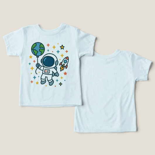 Space Explorer Kid - Astronaut mit Earth Balloon (Design Vorderseite & Rückseite)
