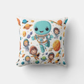 Space Explorer Kinder mit Niedlichen Außerirdische Kissen (Vorderseite)