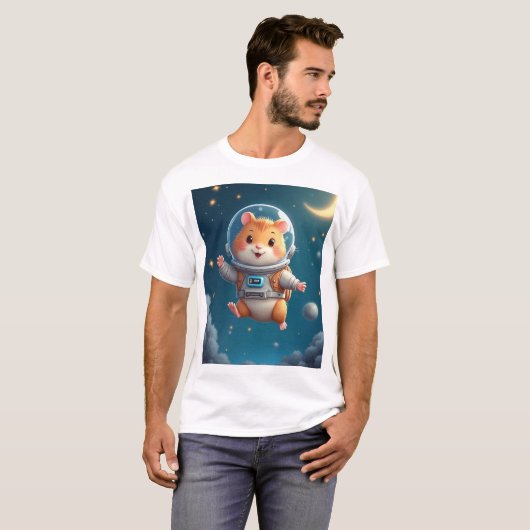 Space Explorer - Niedlicher Gerbil Astronaut T - S T-Shirt (Vorne ganz)