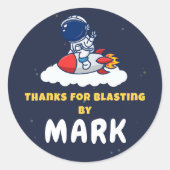 Space Explorer Party Favor Sticker (Vorderseite)