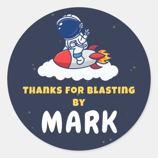 Space Explorer Party Favor Sticker (Vorderseite)
