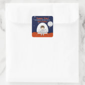 Space Explorer Quadratischer Aufkleber (Tasche)